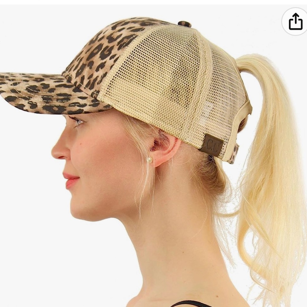 CC trucker hat with ponytail hole. Only worn a few times! Leopard print